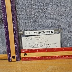 Leon W. Thompson autograph cut signature.